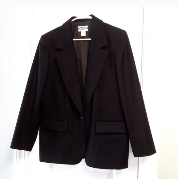 Pendleton Classic Black Women's Blazer 12 100% Pure New Virgin Wool Business - Picture 1 of 12